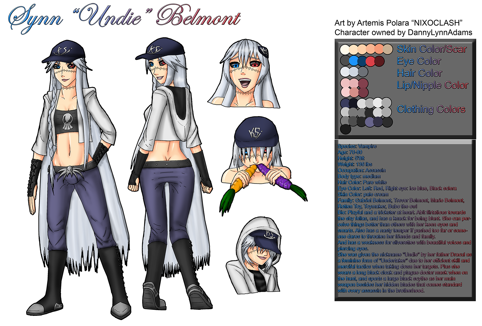 Undie Belmont Character Sheet by NIX