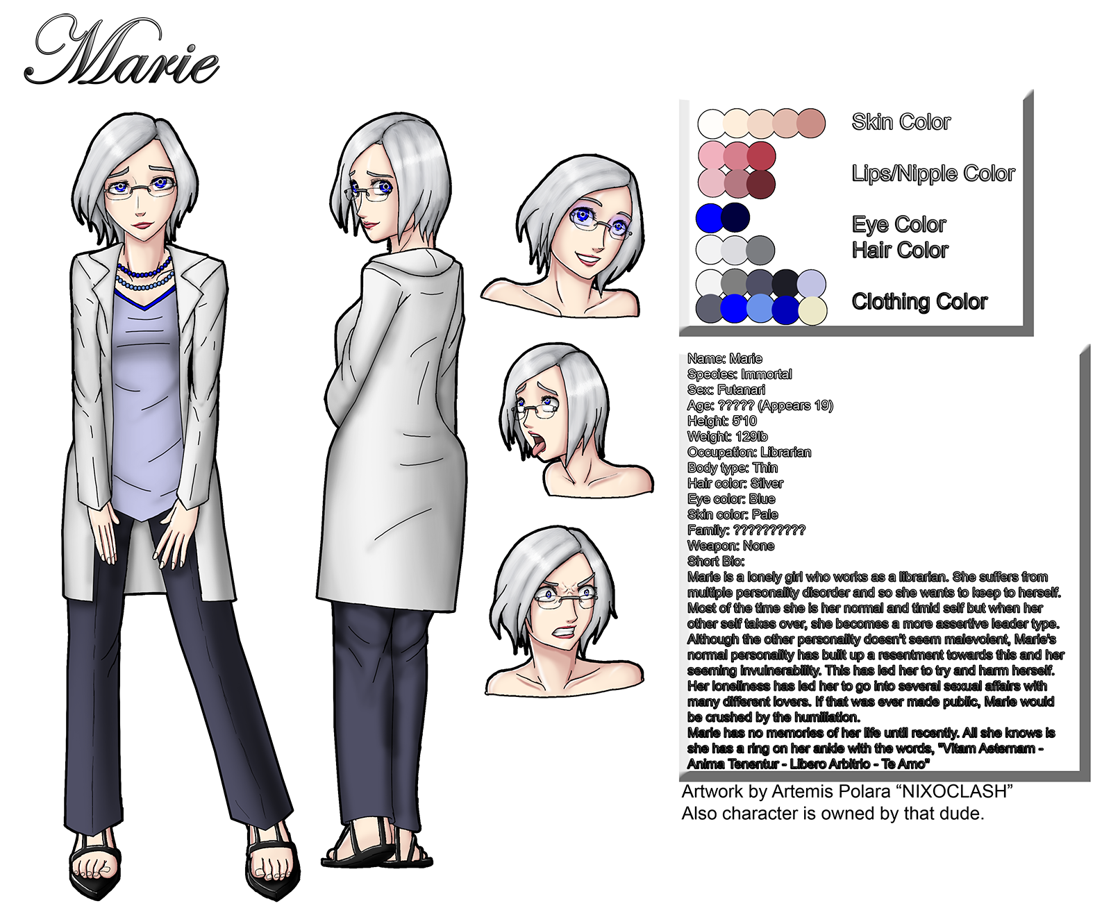 Marie Character Sheet by NIX