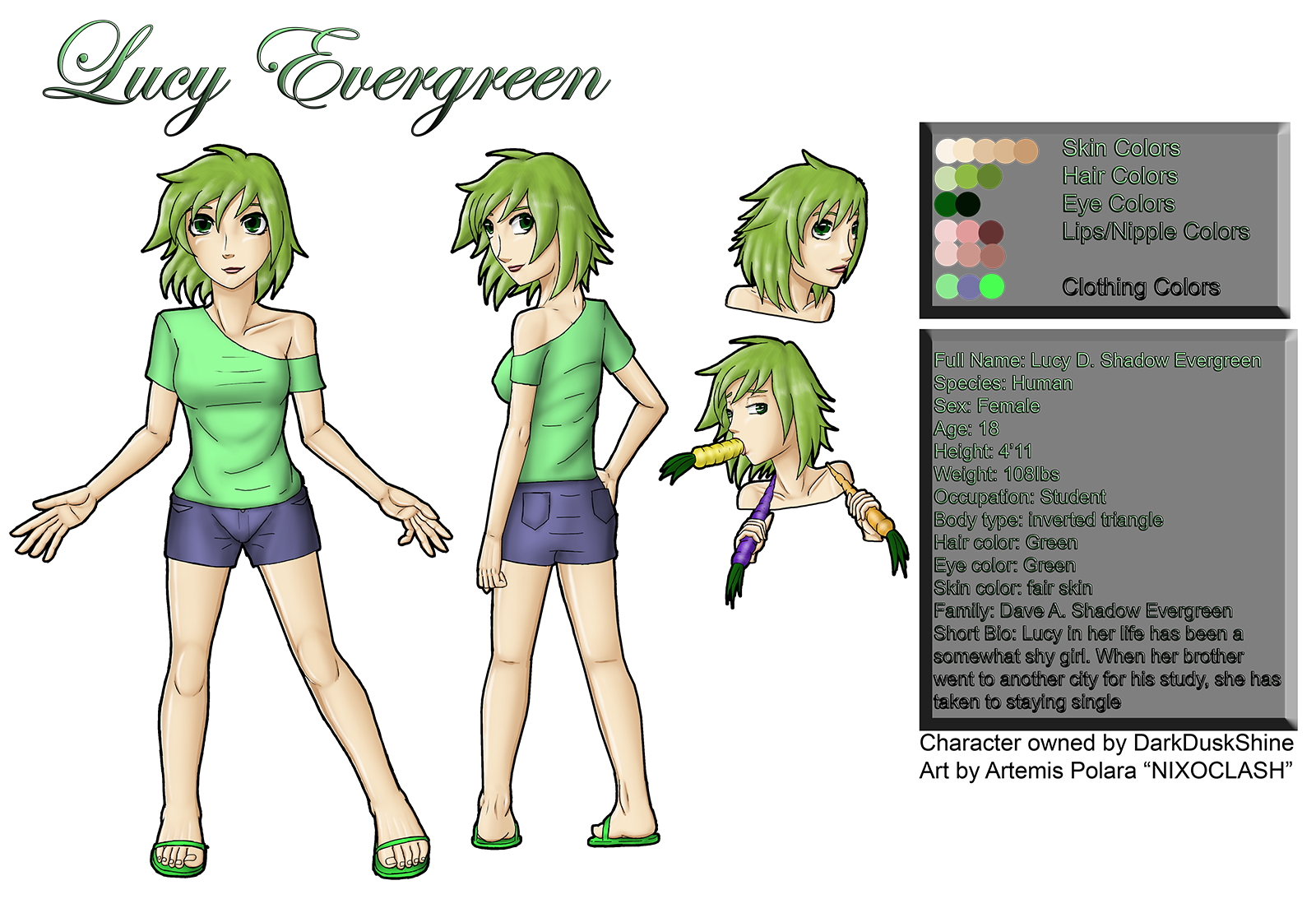 Lucy Evergreen Character Sheet by NIX