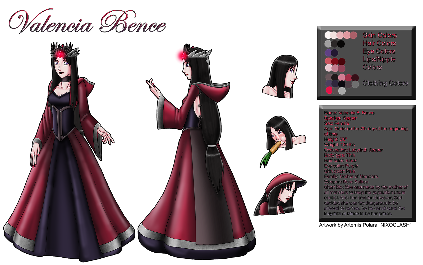 Valencia Bence Character Sheet by NIX