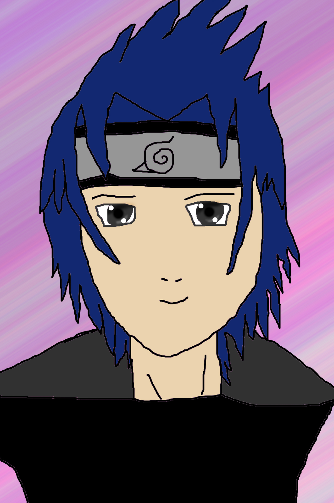 Sasuke smilez by NarutoHQfan
