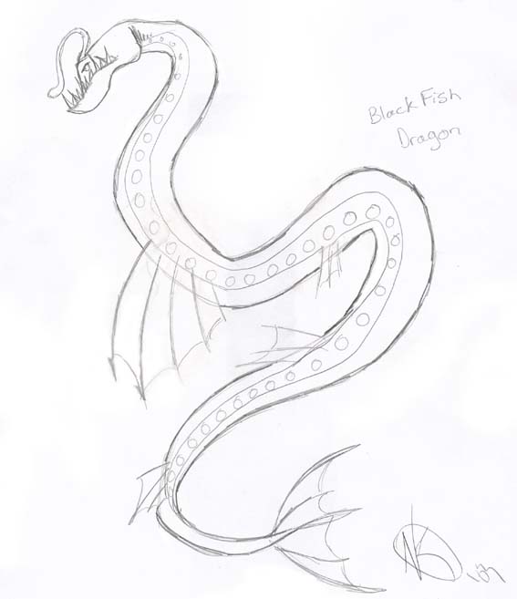 The Black Fish Dragon by NecroKat