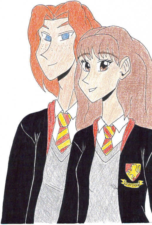 th year students Ron and Hermione by Neema