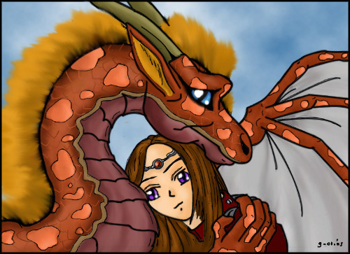 Dragon & Woman by Nefertiri