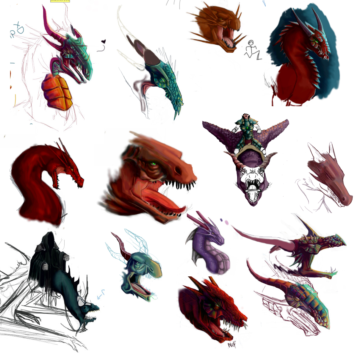 Dragon Heads by Nefertiri