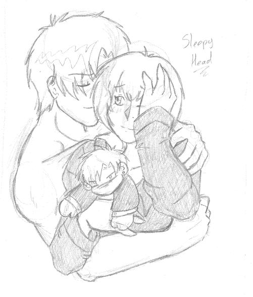 Sleepy Head Shuichi and Cuddly Yuki by NekoHellAngel