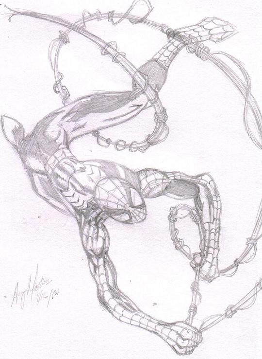 Swinging Spiderman by Nekokenten