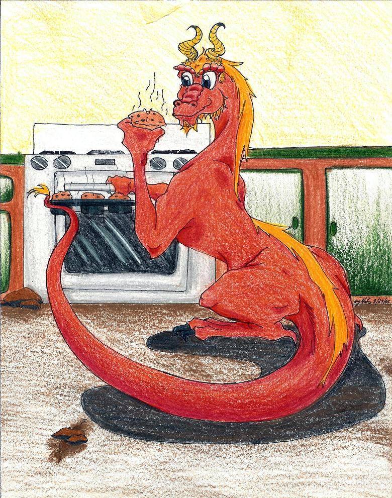 Dragon cooking Muffins by Nekokenten