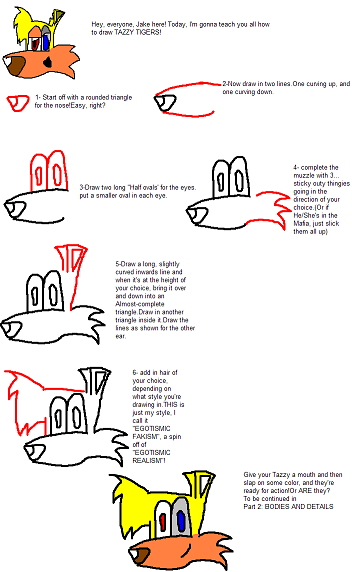 How to draw Tazzy Tigers Part 1 by Neon_The_Battlehog