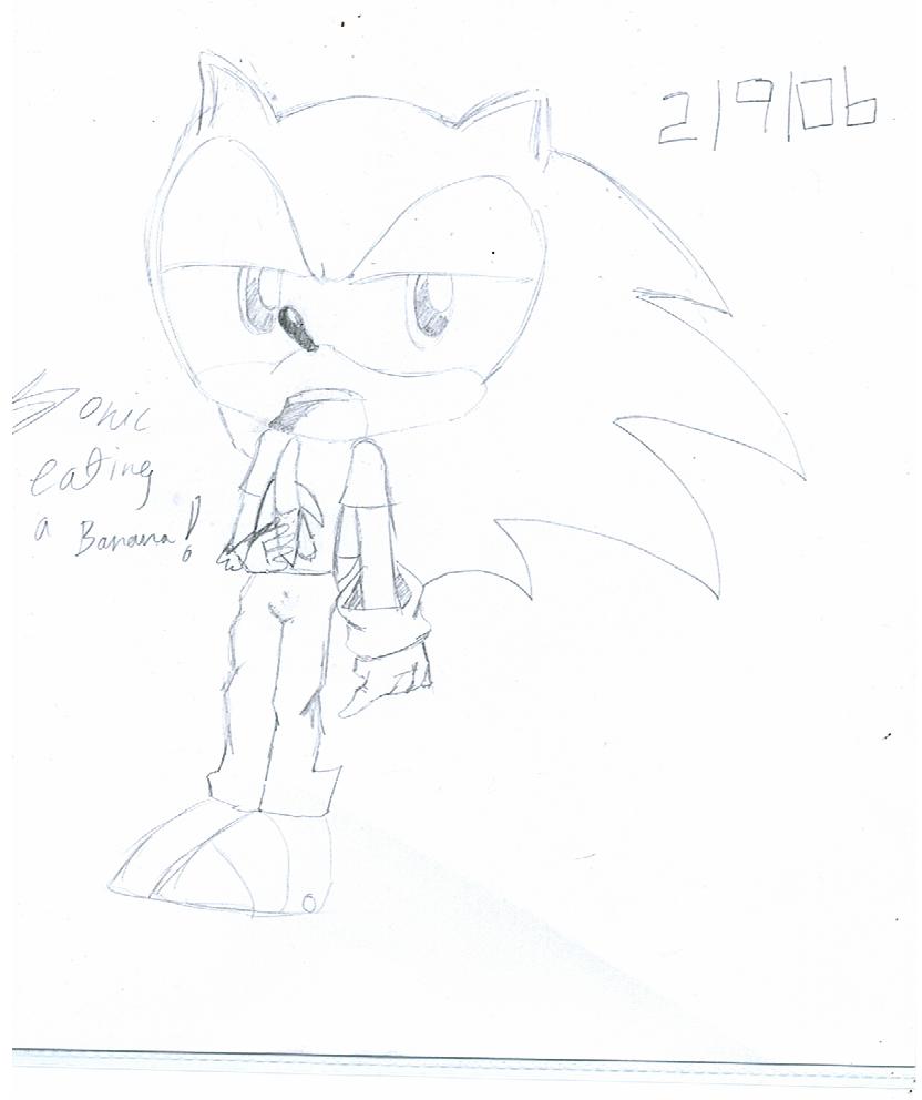 Sonic eating a banana (request)(dark_m0on) by Neopetgirl