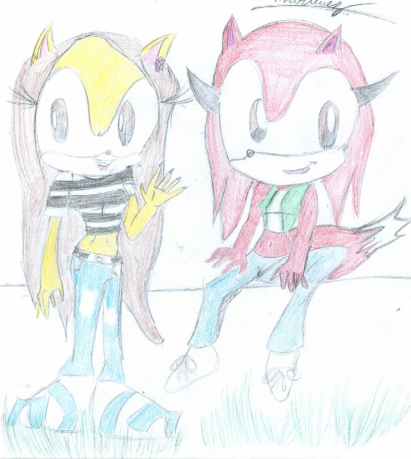 Me and Jaideanna in sonic form(request) by Neopetgirl