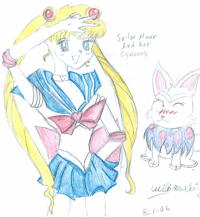 Request from Animeiac,Sailor Moon and her Cybunny by Neopetgirl