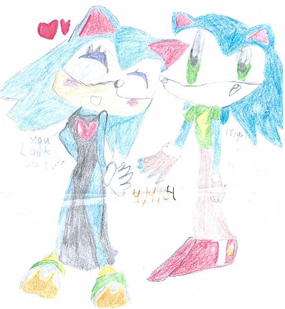 Kerri and sonic for Goka (request) by Neopetgirl