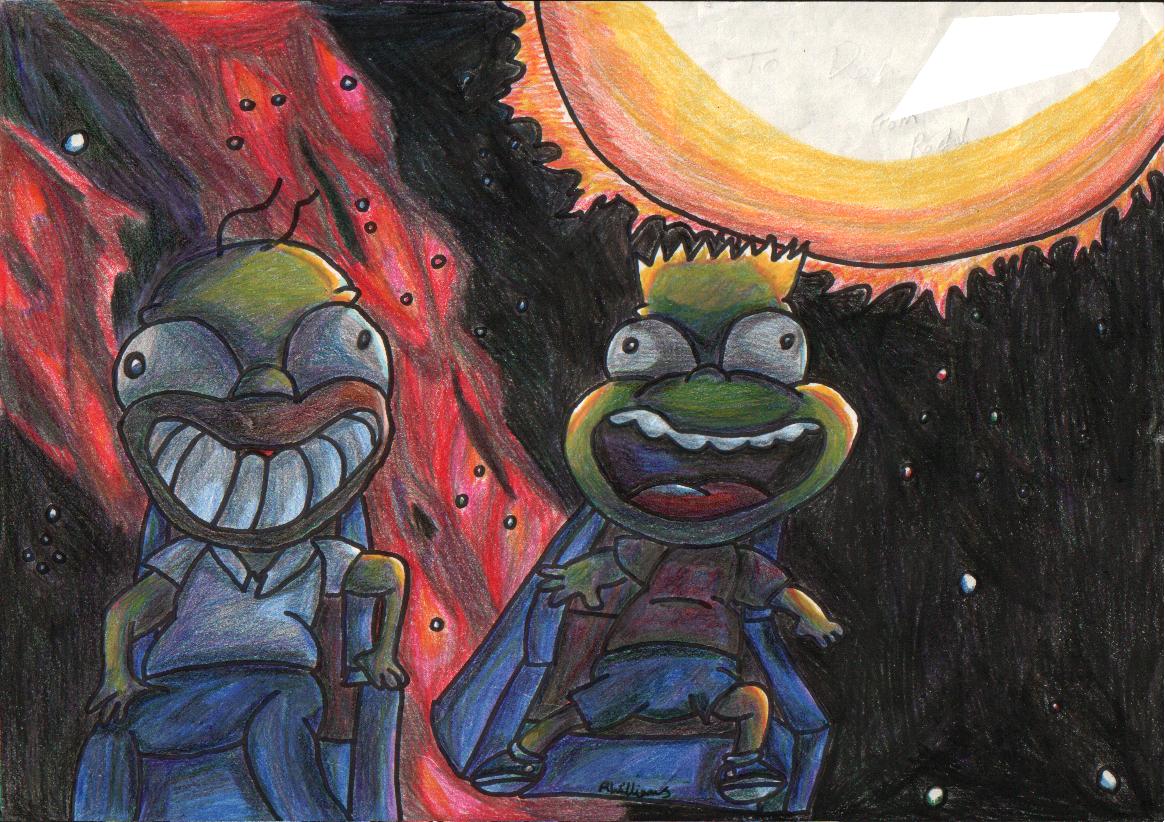 Homer and Bart in space! by Nerd