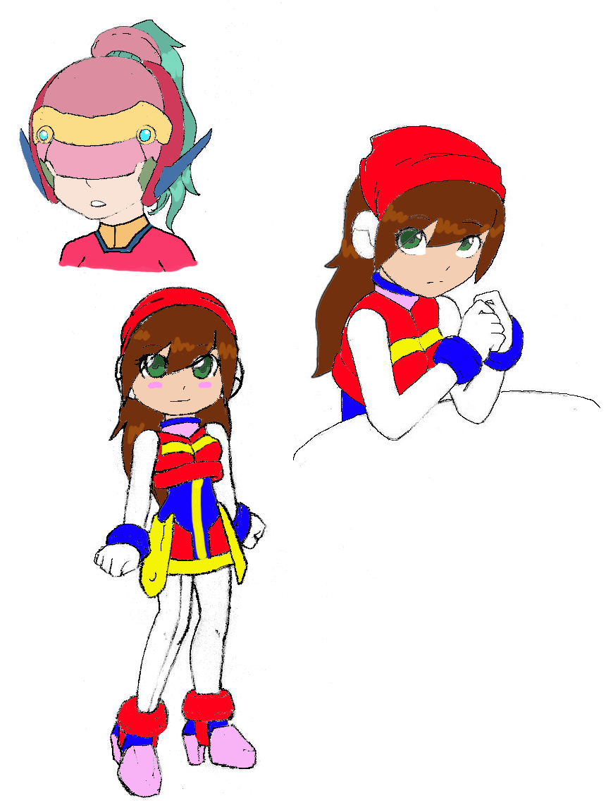 Helmet and Girl Sketch-Colored by NewLeaderMarie