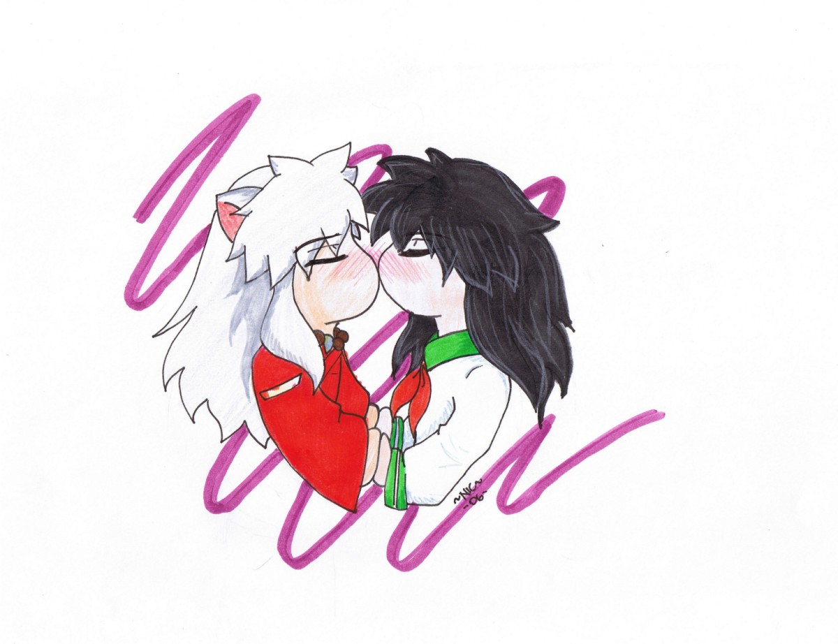 ~Chibi Inuyasha and Kagome Kisess~requested by kag by NicNic