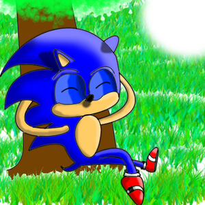 sonic taking a nap by Nicky
