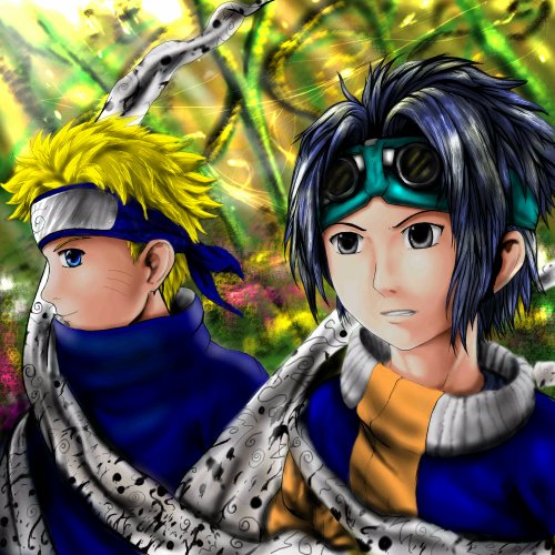 Naruto and Sasuke oekaki by Nicole1725