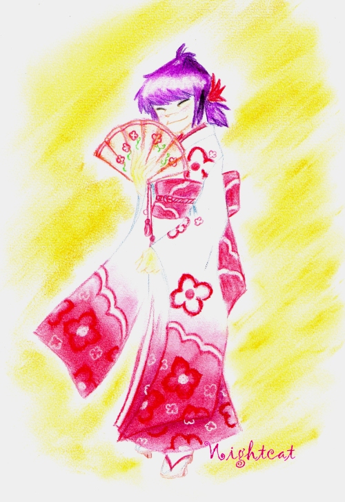 Noodle with Kimono by Nightcathybrid