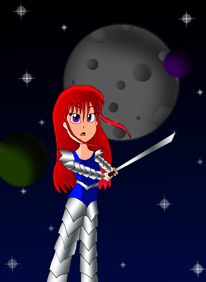 Warrior girl in space by Nightingale628