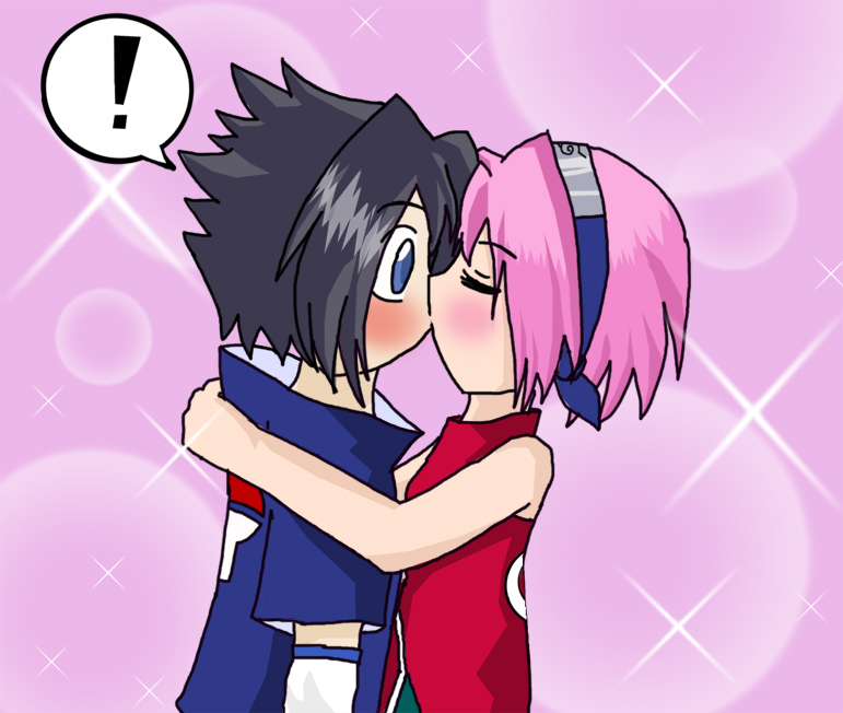 Sakura kisses Sasuke by Nightingale628
