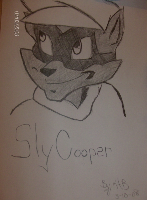 Sly Cooper Sketch by NightmareRaven919