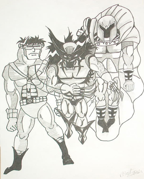 X-men(magneto,Wolverine and Cyclops) by Nikkels