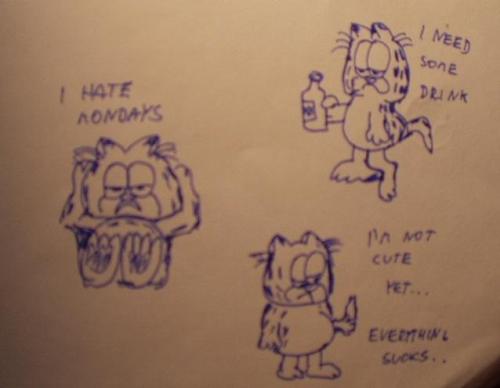 Garfield in really bad mood by Ninjer