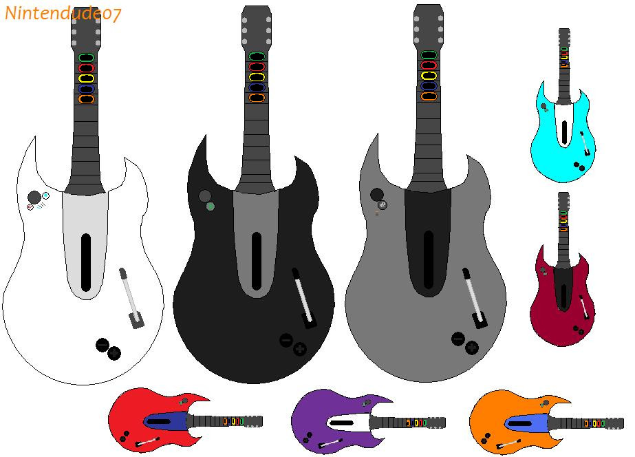Guitar Hero 4 guitar concepts by Nintendude07