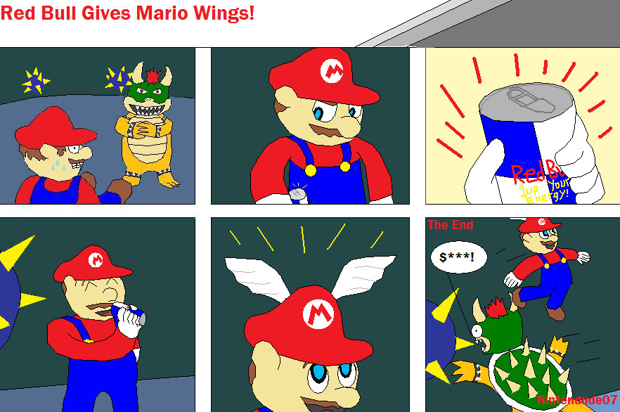 Red Bull Gives Mario Wings! by Nintendude07