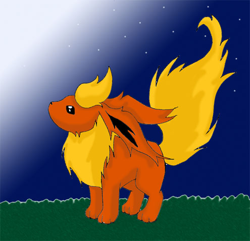 Flareon in Moonlight by NoFace