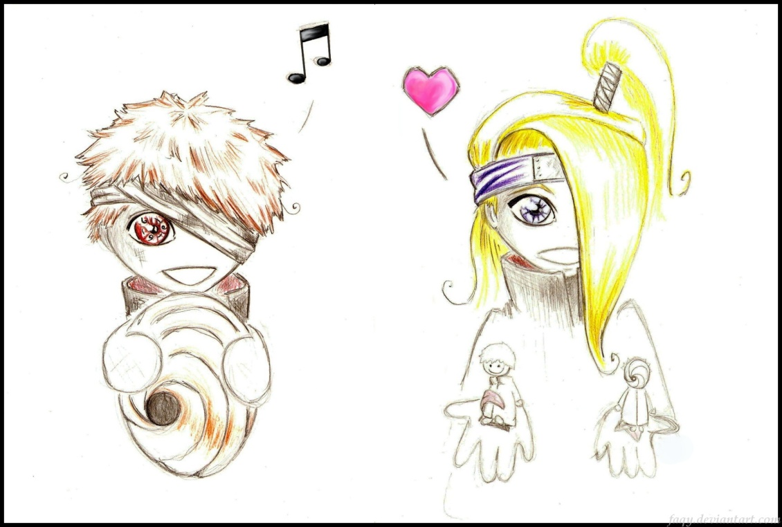 Tobi and Deidara chibi by Noby