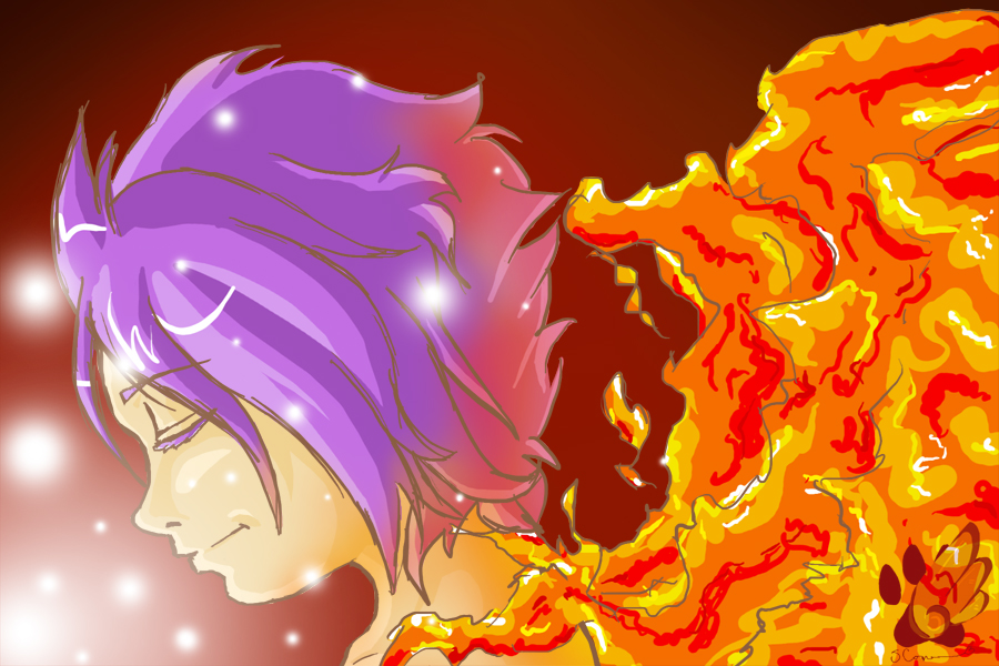 Virgil flames, colored by Noir_FFVII