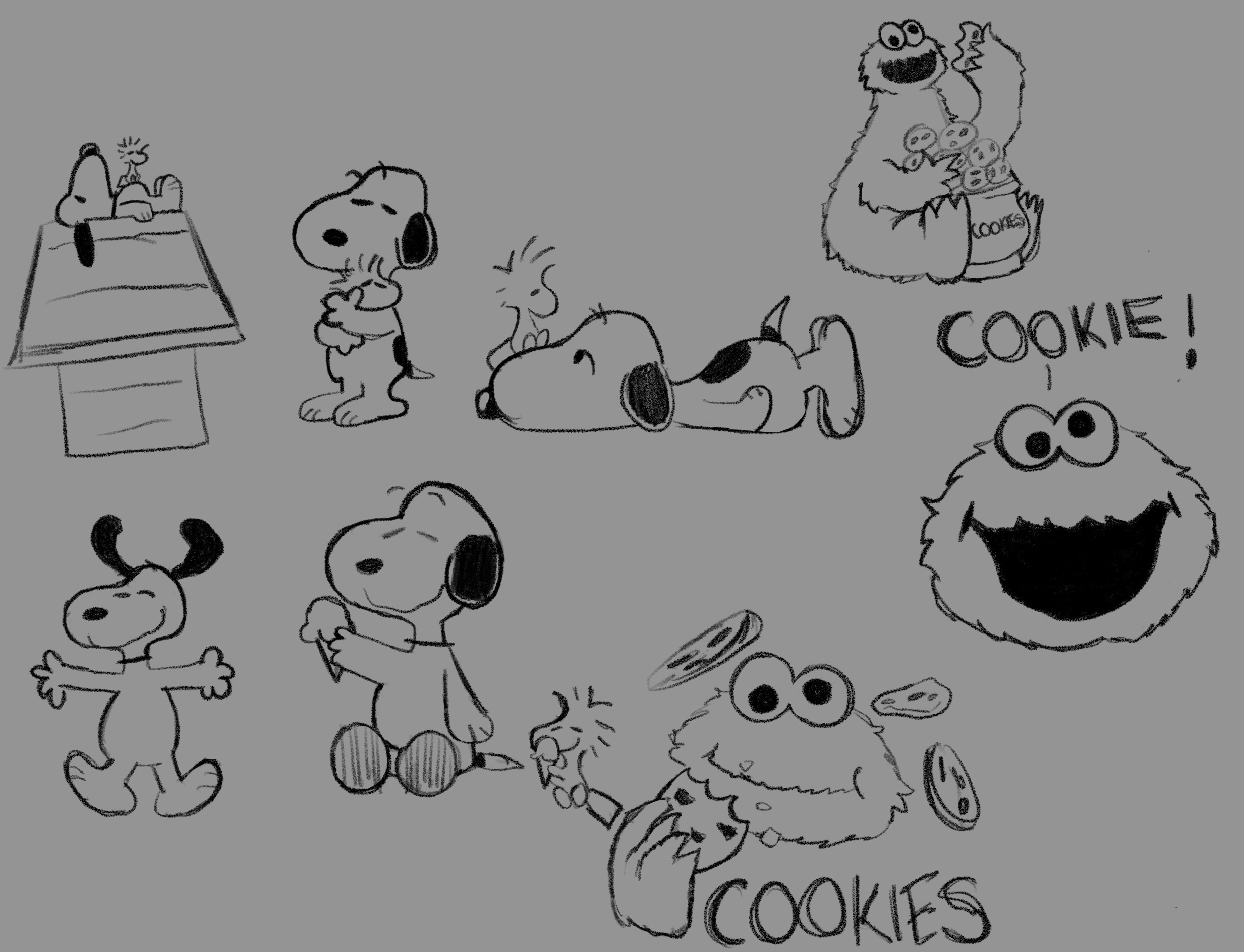 Snoopy/Cookie monster by NotEnoughTENTACLES