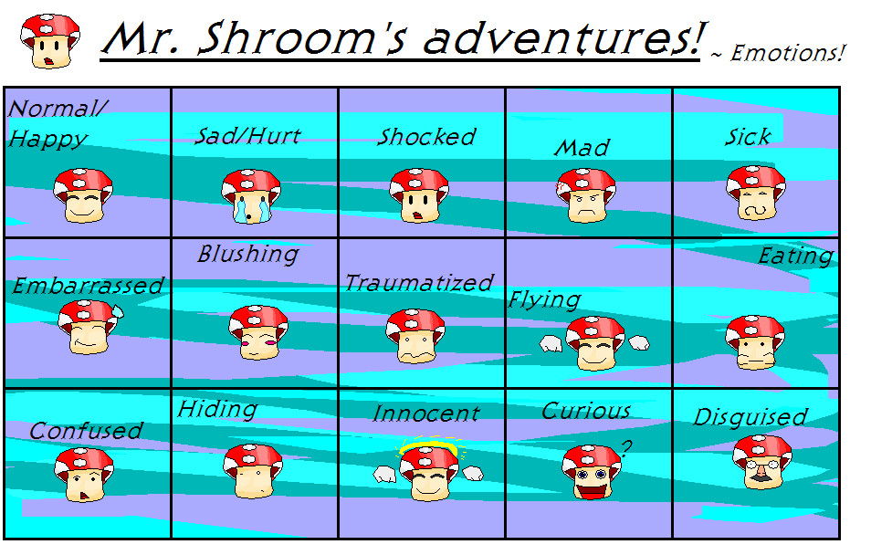 Mr. shroom's Emotions by NumberOneCow