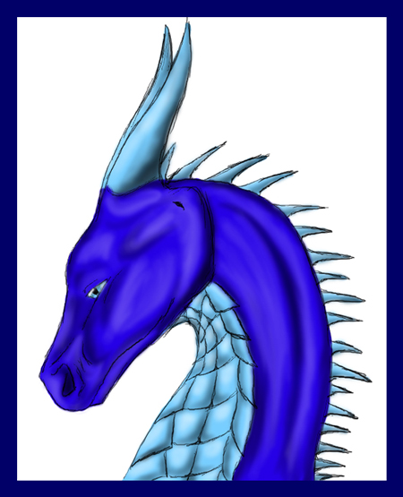 Blue Dragon Face by Nyctra