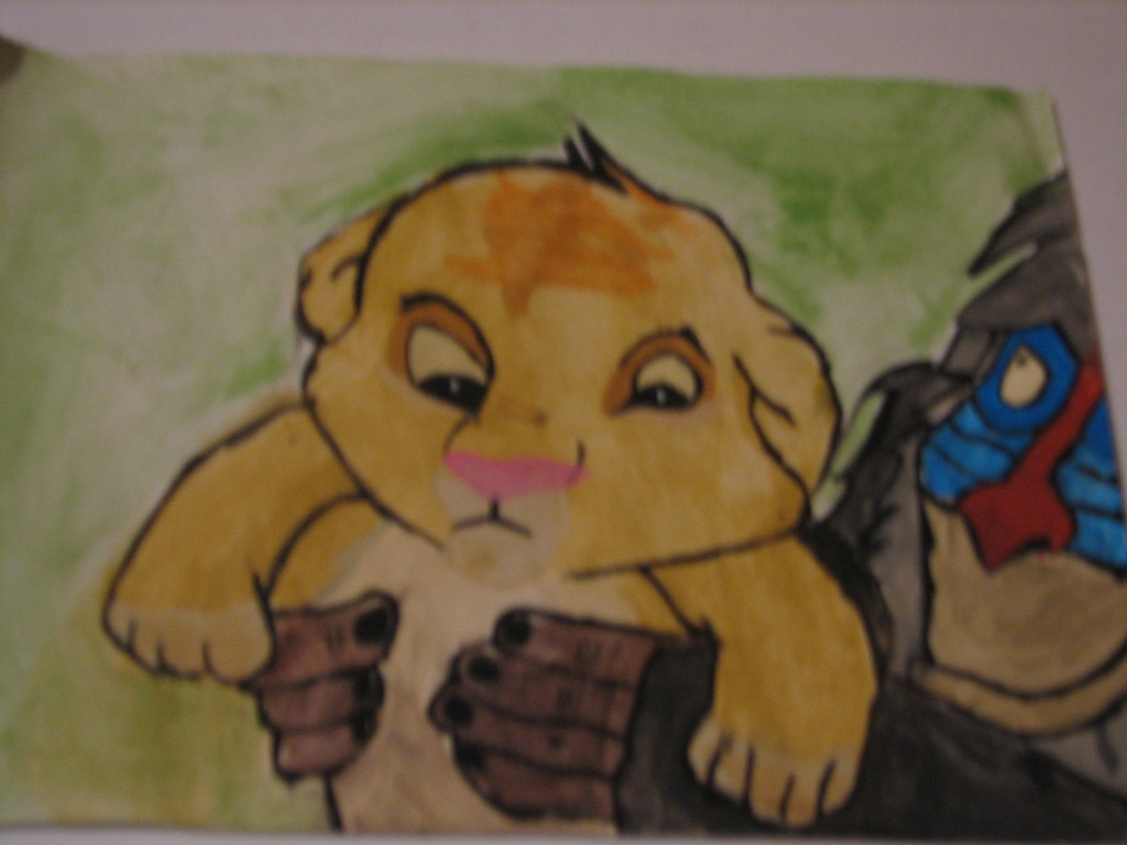 Little Simba with Rafiki by nande
