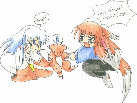 Fox Fight... Sesshoumaru you're a dog! *request fo by narakus_demon