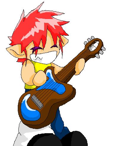 chibi playing guitar by nat