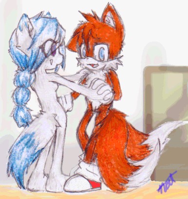 tails and white fox dancing (rq:sb5 by nat