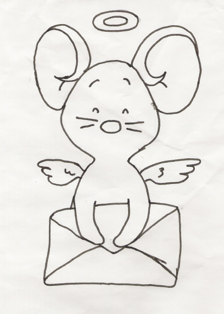 Angelmouse - a letter on angels wings by nebari_at_heart