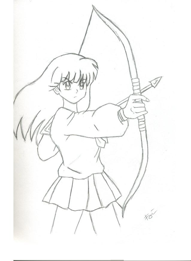 kagome with her bow an arrow by neko-sama