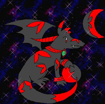 Black and Red Dragon*gift for blackdragon 518 by nekocat