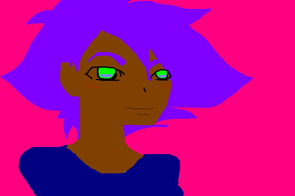 purple haird girl by nekotanisu