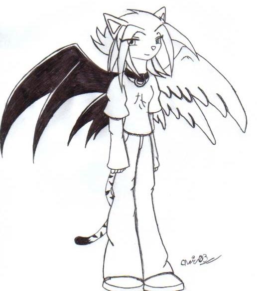Cyan with wings by nekotenshi