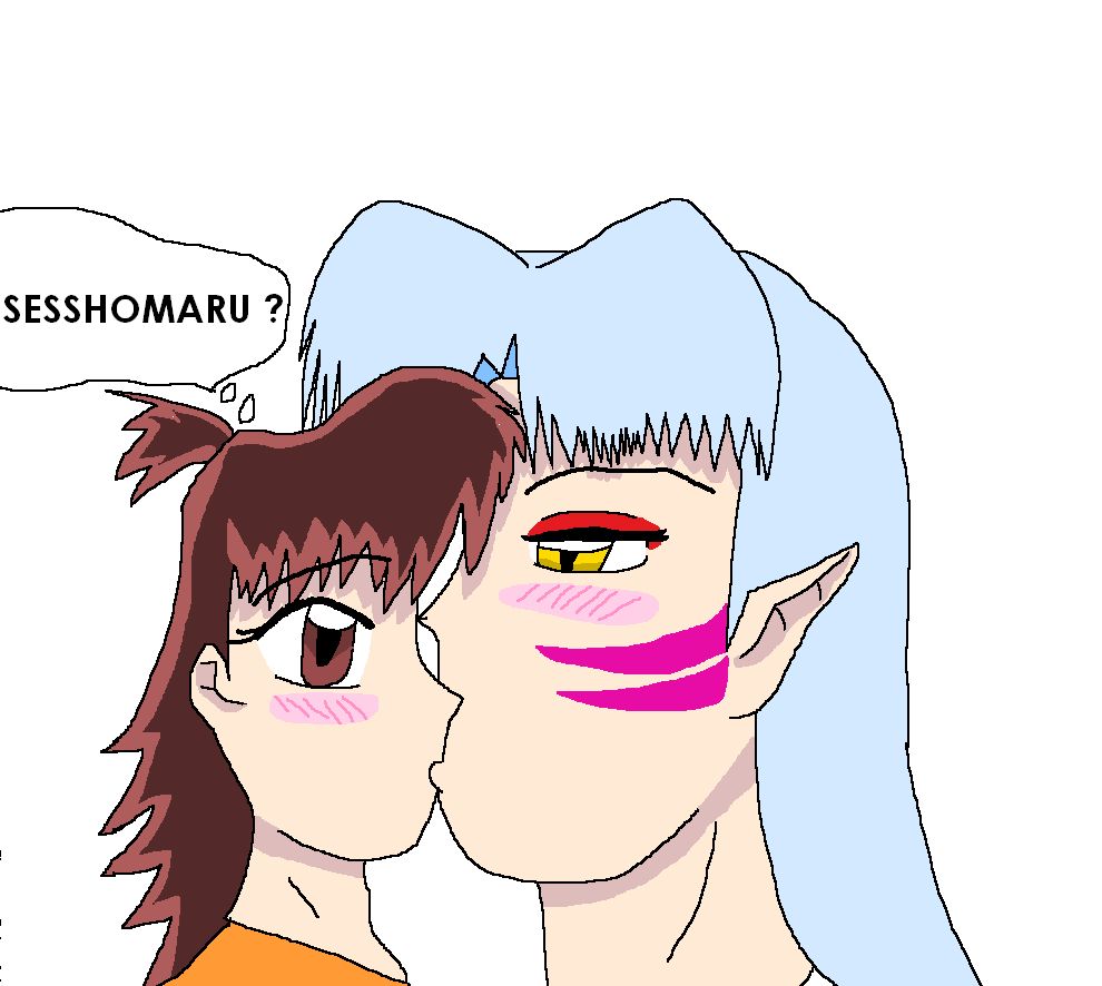 sesshomaru & rin kiss by nellmccror
