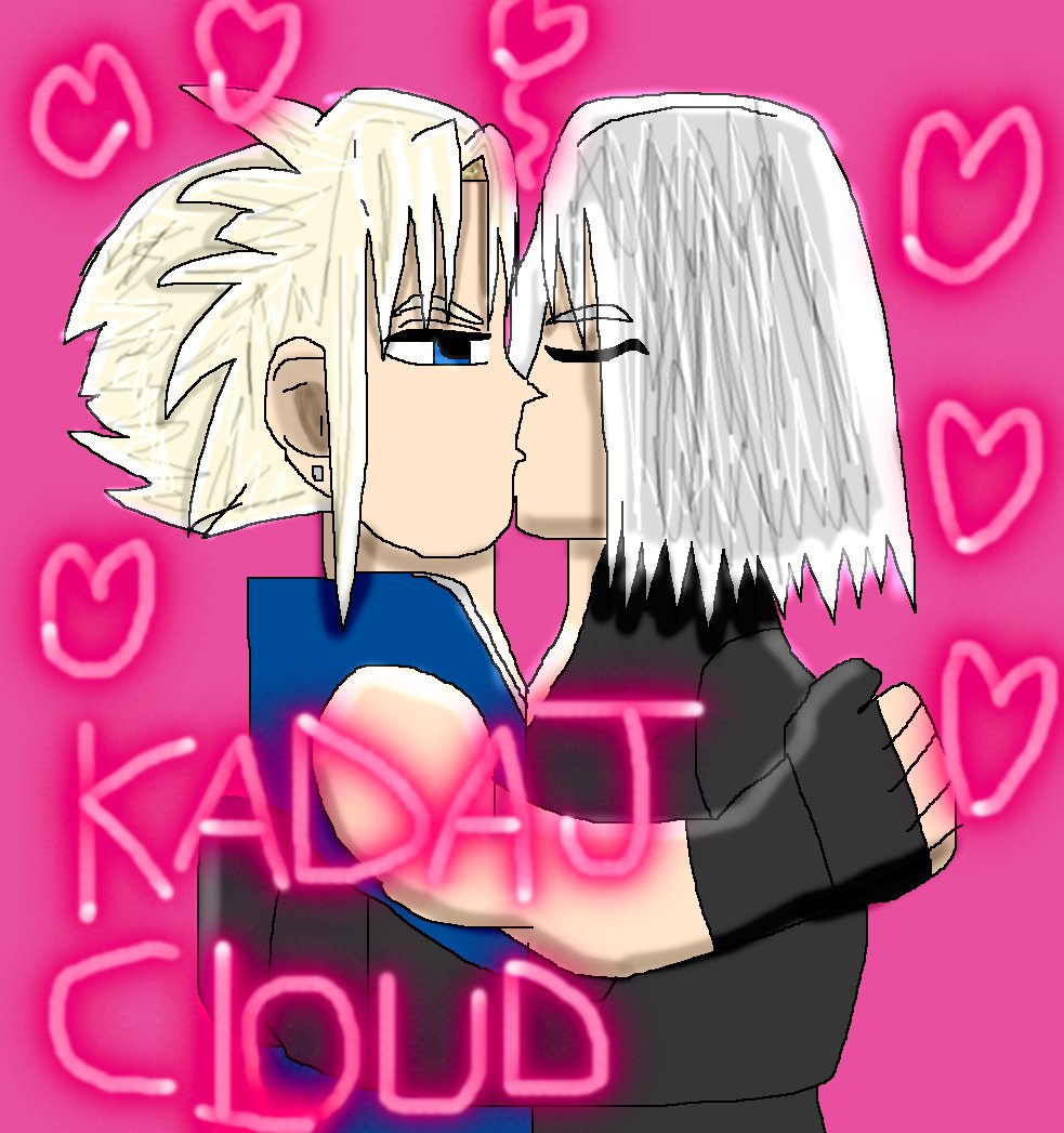 Kadaj & Cloud Kiss by nellmccror