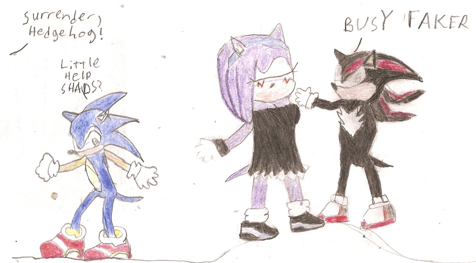 Sonic, Shadow, and Violet (For Violet Rose) by nextguardian