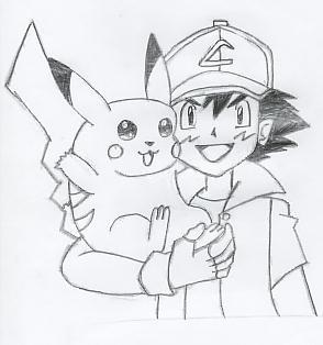 Request by Edge14: Ash and Pikachu by ngchengyee