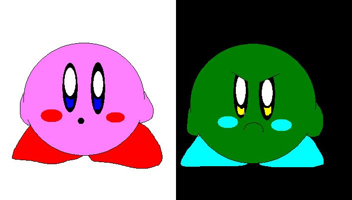 Kirby and Nega-Kirby by nicktoonhero